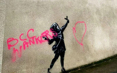 Súlyosan megrongálták Banksy Valentin-napi falfestményét