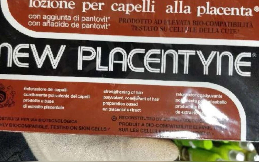 Hasonló anyagokat azonosítottak a hajhullás elleni New Placentyne lotione per capelli alla placenta terméknél, ami allergiás reakciót okozhat.
