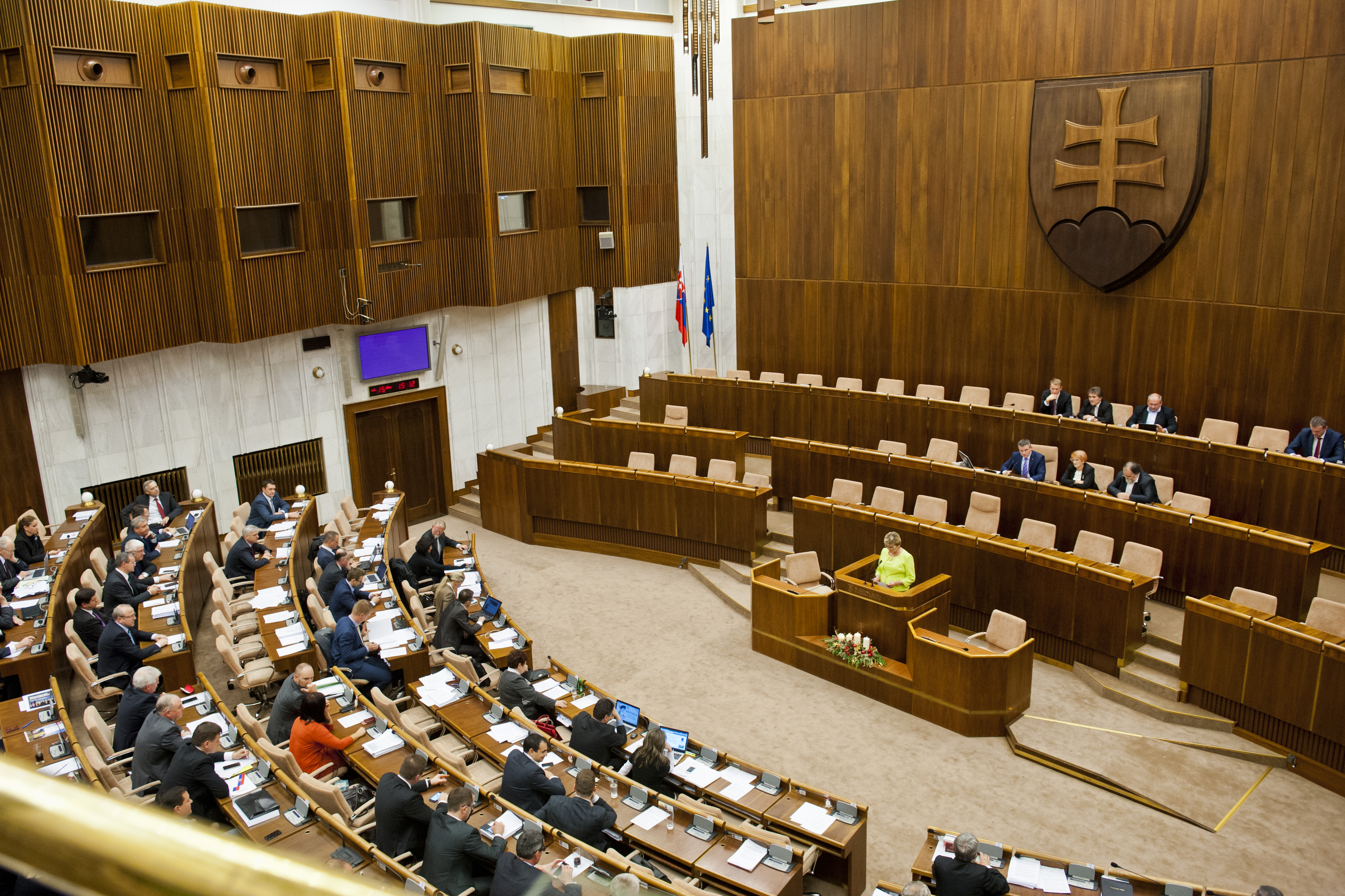 A szlovák parlament ülésterme