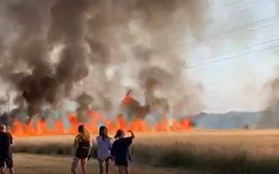 VIDEÓ: Hatalmas lángokkal ég a gabonamező Nagyszombatban