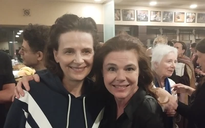 Két csodás színésznő: Juliette Binoche és Györgyi Anna (Kiss Anna felvétele)