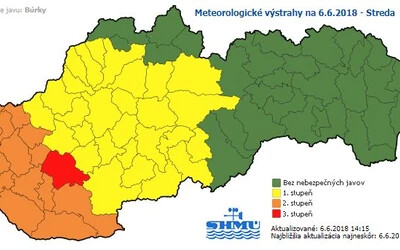 Viharra és jégesőre figyelmeztetnek Délnyugat-Szlovákiában