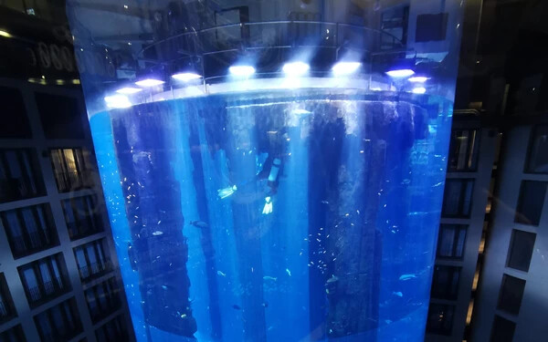 VIDEÓ: Felrobbant egy 16 méter magas akvárium Berlinben, 1500 hal pusztult el