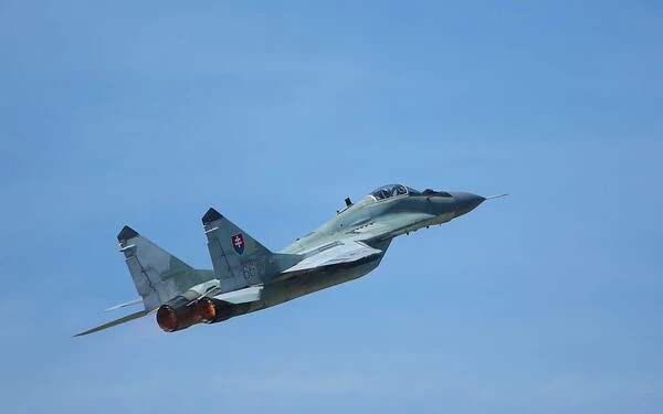 A szlovák légierő egyik MiG–29-es vadászgépe (TASR-felvétel)