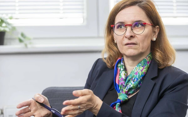 Zuzana Dlugošová, a Bejelentővédelmi Hivatal elnöke (Somogyi Tibor felvétele)