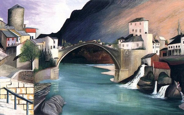 Csontváry Kosztka Tivadar: Római híd Mosztárban (1903)
