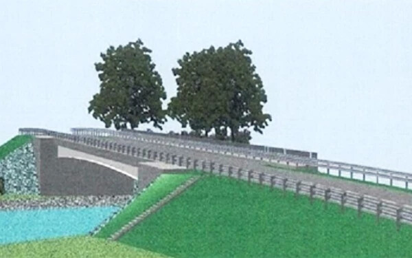 A tervezett új Ipoly-híd grafikai vázlata    