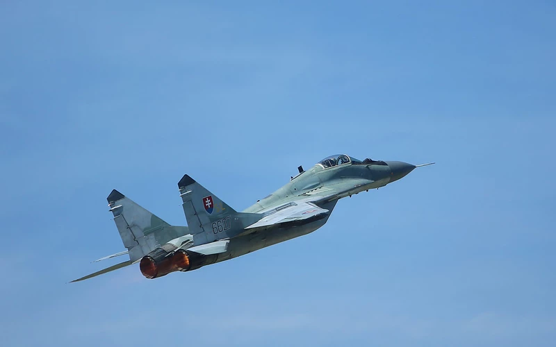 A szlovák légierő egyik MiG–29-es vadászgépe (TASR-felvétel)