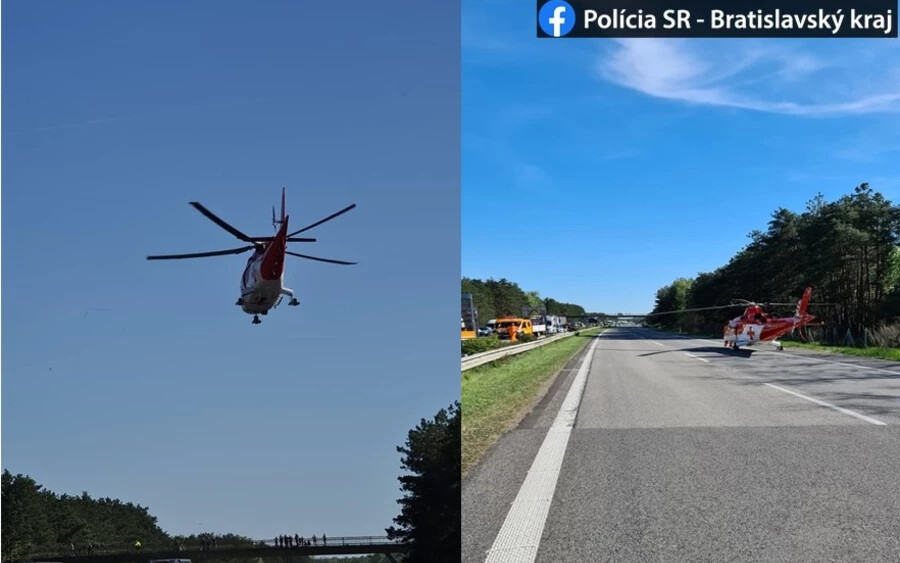 Súlyos közúti baleset a D2-es autópályán, mentőhelikoptert riasztottak a helyszínre