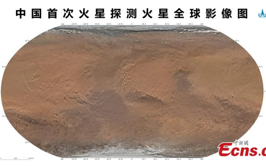 Kína bemutatta első színes globális Mars-térképét (FOTÓK)