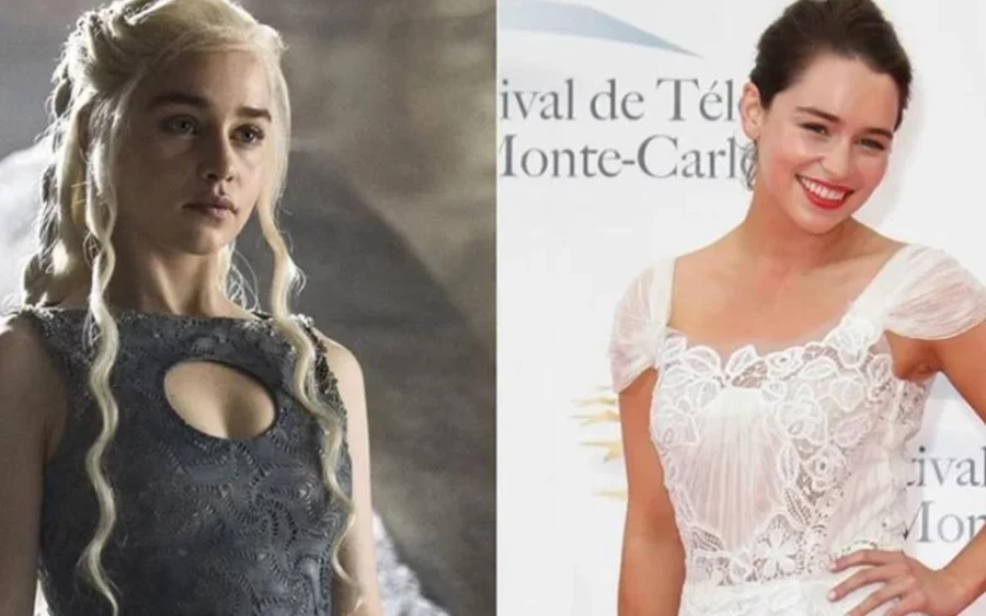 A Trónok harcában szereplő Daeneryst alakító Emilia Clark a valóságban egy barnahajú, általában vörös rúzst viselő finom hölgy.