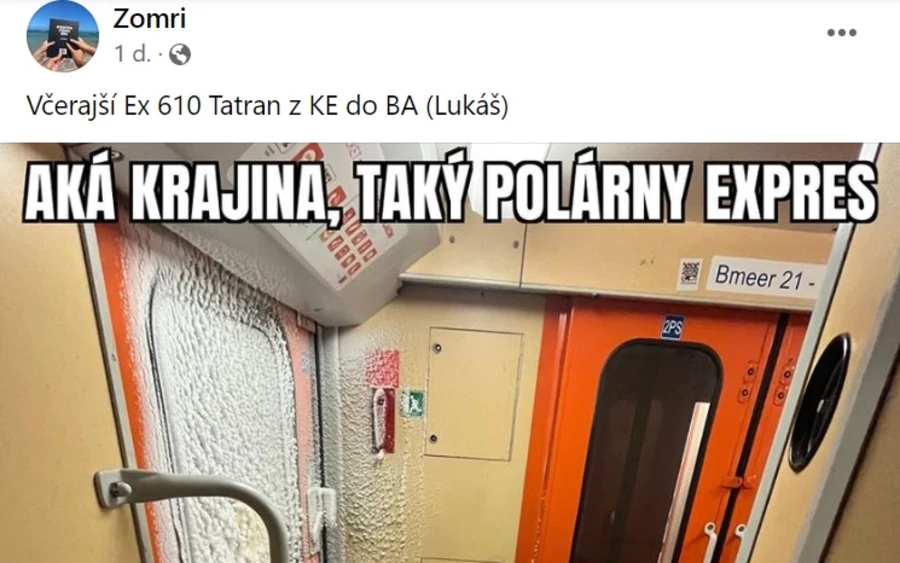 A fénykép a Pozsonyba tartó Ex 610 Tatran gyorsvonatról készült, amely nem sokkal délután három óra után hagyta el a kassai pályaudvart.