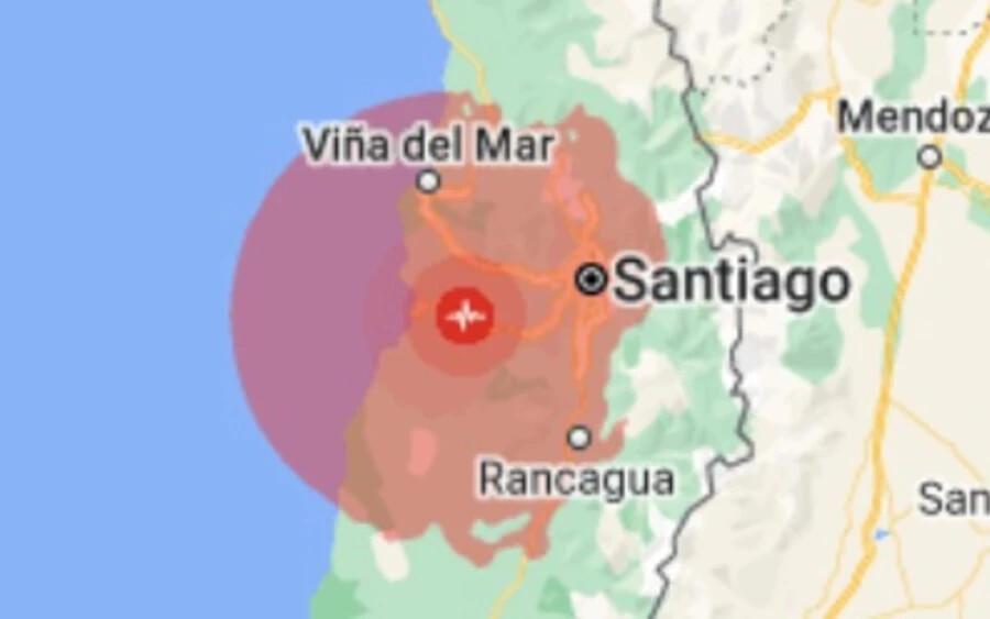Körülbelül egy órával később Chilében 5,6-os erősségű földrengés történt. Epicentruma mindössze pár kilométerre volt San Antonio városától. A város lakossága több mint 85 ezer fő. A helyzetet a helyi hatóságok is figyelemmel kísérik, de még nem adtak ki cunamiriadót.