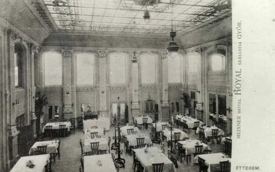 Képeslap a Royal (ma Rába) Hotelről 1912-ből. (Régi Győr.) 