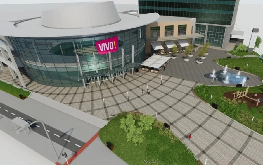 A Vivo bevásárlóközpont előtti tér terve.