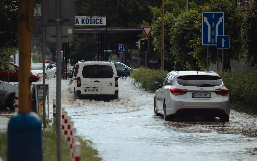 Felhőszakadás okozott nehézségeket Kassán