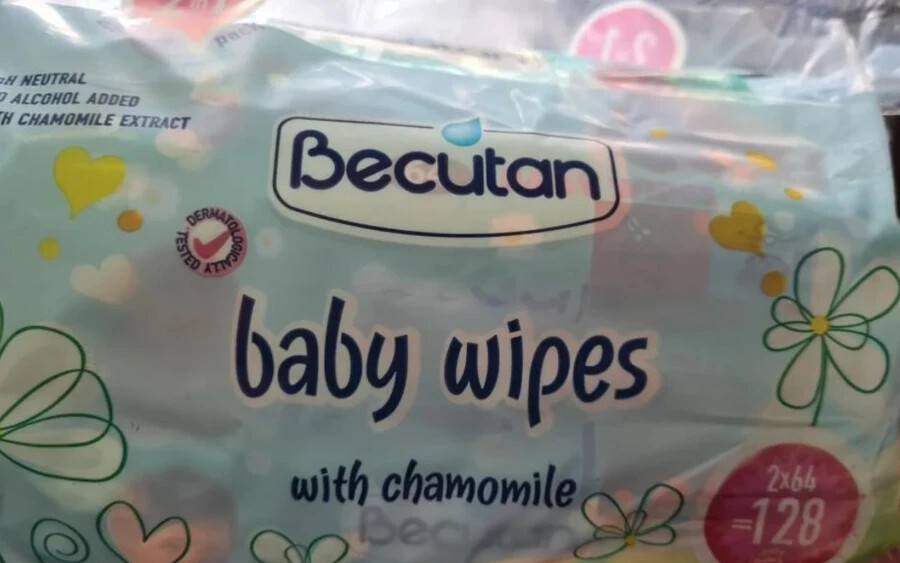 A figyelmeztetés vonatkozik a Becutan Baby Wipes With Chamomile törlőkendőkre is