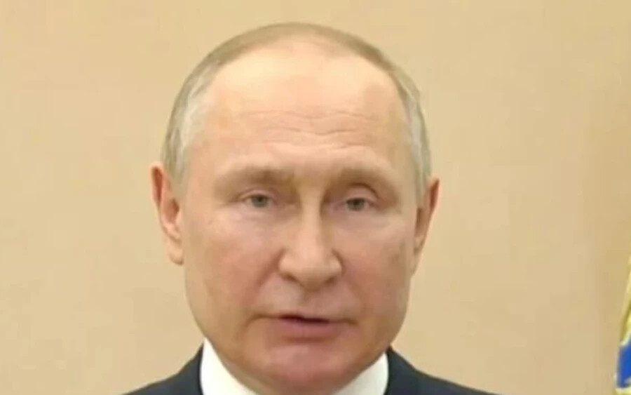 Vlagyimir Putyin a videóüzenetben.