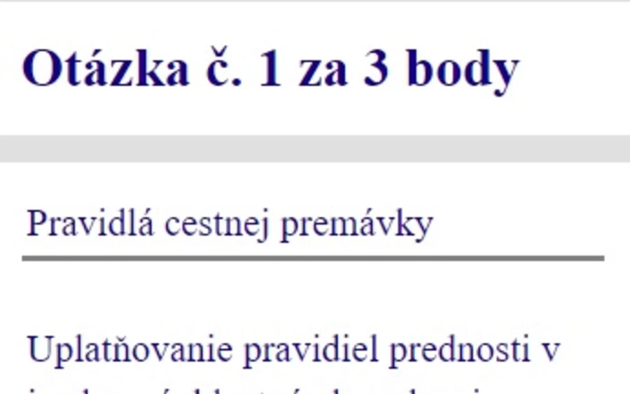 Az elektronikus teszt az információs rendszer által véletlenszerűen generált kérdéseket tartalmaz, a szükséges vezetői engedélycsoporttól függően. A teszt 40 kérdésből áll, amelyeket 30 perc alatt kell megválaszolni.