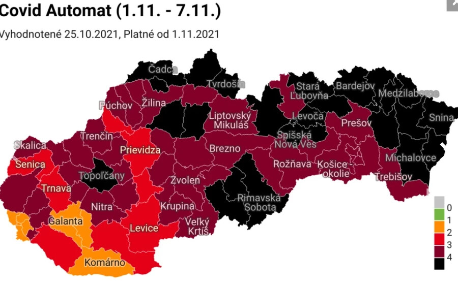 Az új Covid-automata szerint november 1-jétől már 24 járás kerül a fekete besorolásba. 