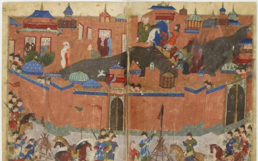1258-ban a Dzsingisz kán egyik unokája megtámadta Bagdadot, és végzett az utolsó abbászida kalifával, Al-Musztaszimmel. A történészek szerint Al-Musztaszim kétféleképpen halhatott meg: az egyik elmélet szerint a kincsestárába zárták, majd azt mondták neki, hogy mostantól csak a kincseit fogyaszthatja (éhen halt), a másik szerint szőnyegbe csavarták, majd lovakkal agyontiporták.