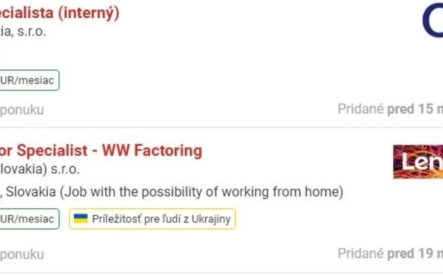 Az ukrajnai menekültek számára hirdetett állásajánlatoknák megjelent az ezt jelző címke. 