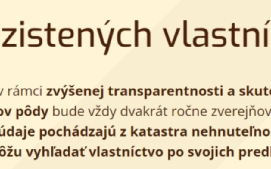 Ha a link nem működik, az valószínűleg a Szlovák Földalap honlapjának nagy forgalmának köszönhető. A honlapon folyamatosak a kimaradások. Próbáljon meg többször vagy különböző időpontokban rákattintani a linkre.