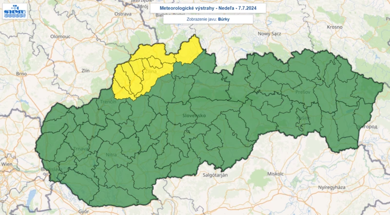 Dupla meteorológiai riasztás lesz érvényben vasárnap Szlovákiában