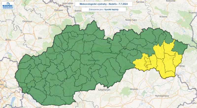 Dupla meteorológiai riasztás lesz érvényben vasárnap Szlovákiában