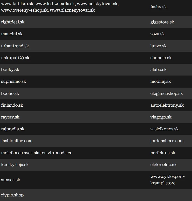 A kockázatos webáruházak listája A kockázatos webáruházak listája