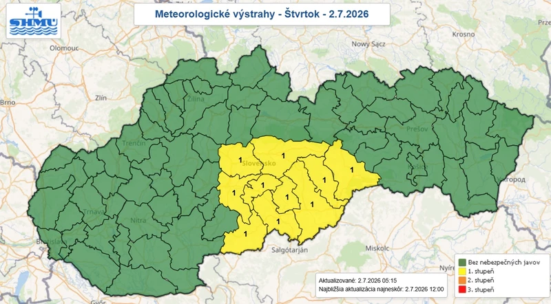 Heves viharok és jégeső miatt riasztanak több járásban