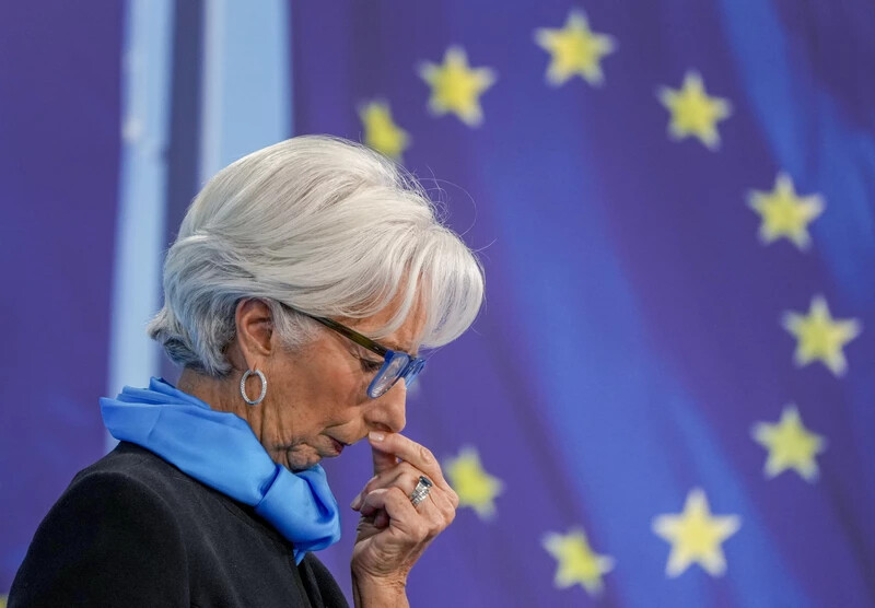 Christine Lagarde, az EKB elnöke az év hátralévő részében az eurózónás gazdaság további gyengülésére számít.