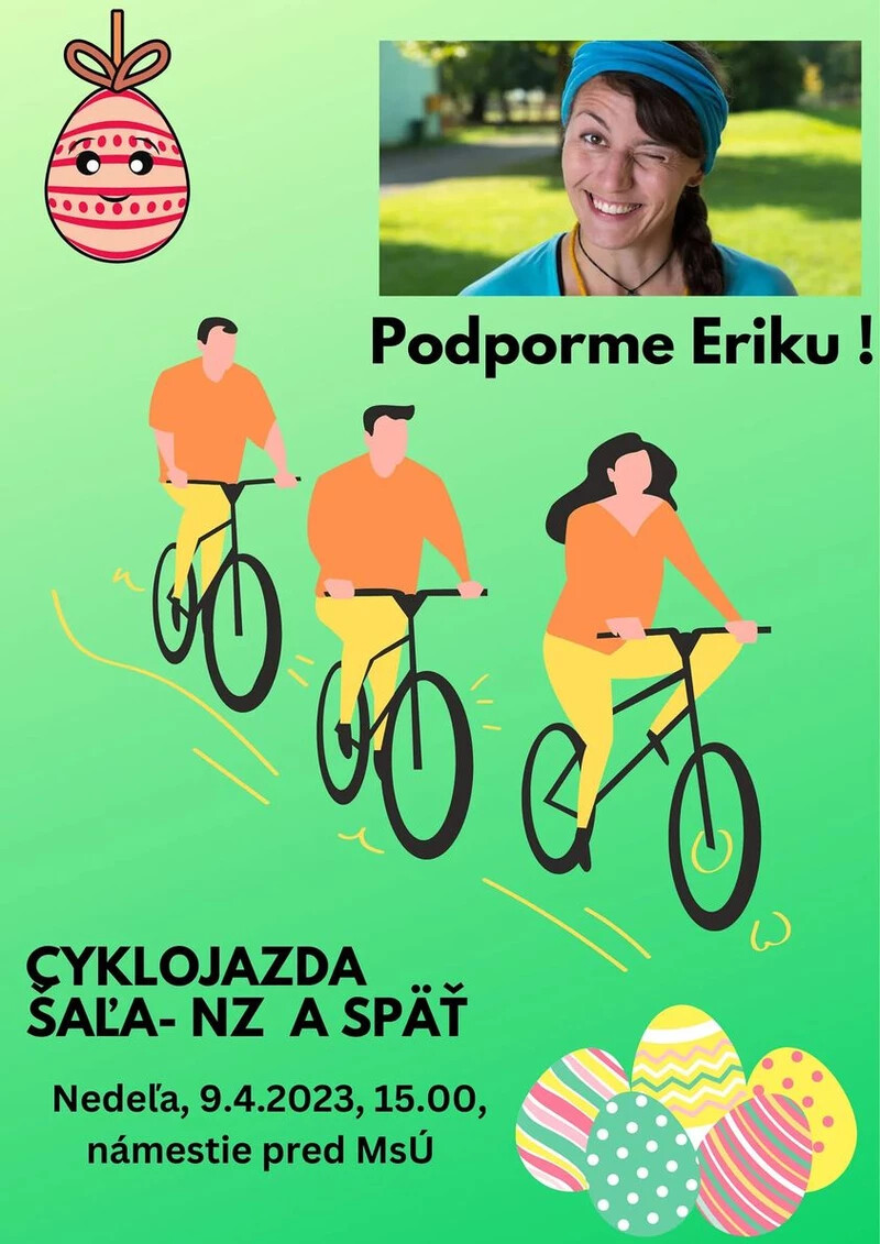 Erikáért bringázik Érsekújvárban és Vágsellyén a kerékpárosok nagy családja